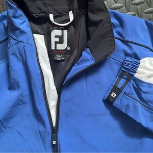 Footjoy Golf Dryjoys Tour Collection Raincoat Half Zip Top Jacket Medium Blue